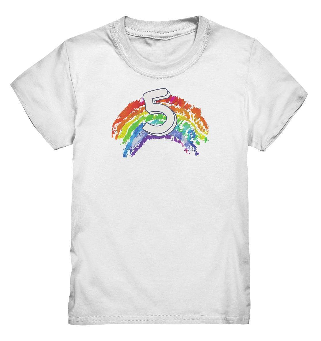 5. Geburtstag Outfit - Regenbogen - Kids Premium Shirt-5 Jahre,5.Geburtstag,bunt,bunter Regenbogen,farbspektrum regenbogen,fünf Jahre alt,fünfjährig,fünfter Geburtstag,geburtstag,geburtstagsgeschenk,geburtstagsoutfit,Geburtstagsshirt,Geschenk,geschenkidee,jungen,kind,Kindergeburtstag,mädchen,perfekte grafik,Rainbow,Regenbogen,trendy,unisex,wunderschönes Design