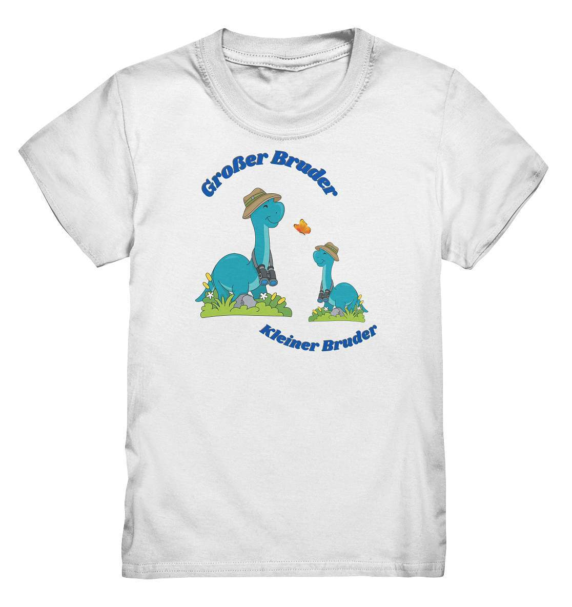 Geschwister Outfit - Zwei Brüder Dinosaurier - Kids Premium Shirt-bruder,dino,dino entdecken,dinofan,diplodocus,entdecker,fernglas,feuerwehrfan,geschenkidee,geschwister,geschwisterliebe,geschwisteroutfit,großer bruder,kleiner bruder,safarihut,unzertrennich