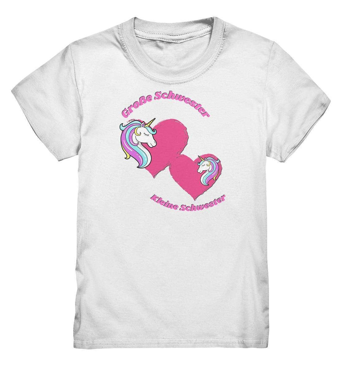 Geschwister Outfit - Schwestern Einhorn - Kids Premium Shirt-einhorn,einhornfan,Geschenk,Geschenkidee,geschwister,geschwisterliebe,große schwester,herz,liebe,lieblingsteil,mädchen,perfekte grafik,schwester,stolze schwester,trendy,unicorn,wunderschönes Design