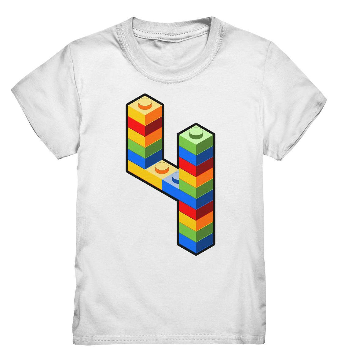 Bausteine 4. Geburtstag Outfit - Blockbaustein - Kids Premium Shirt-4 Jahre,4.Geburtstag,Bausteine,Blockbausteine,Duplo,Geburtstagsgeschenk,geburtstagsoutfit,jungen,kleinkind,Klemmbausteine,Lego,mädchen,Stapelsteine,unisex,vier Jahre alt,vierjährig,vierter Geburtstag