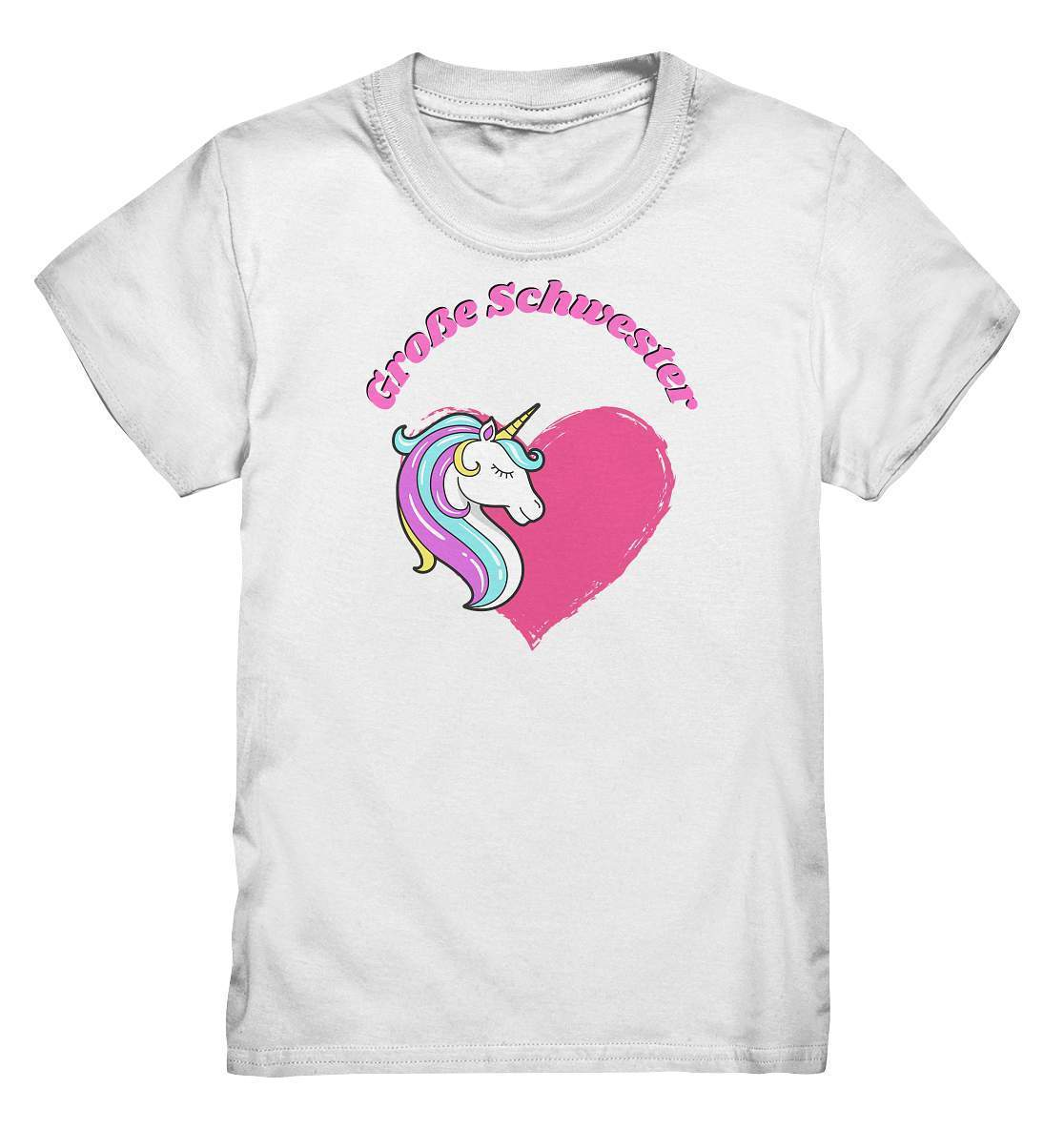 Geschwister Outfit - Große Schwester Einhorn - Kids Premium Shirt-einhorn,einhornfan,Geschenk,Geschenkidee,geschwister,geschwisterliebe,große schwester,herz,liebe,lieblingsteil,mädchen,perfekte grafik,schwester,stolze schwester,trendy,unicorn,wunderschönes Design