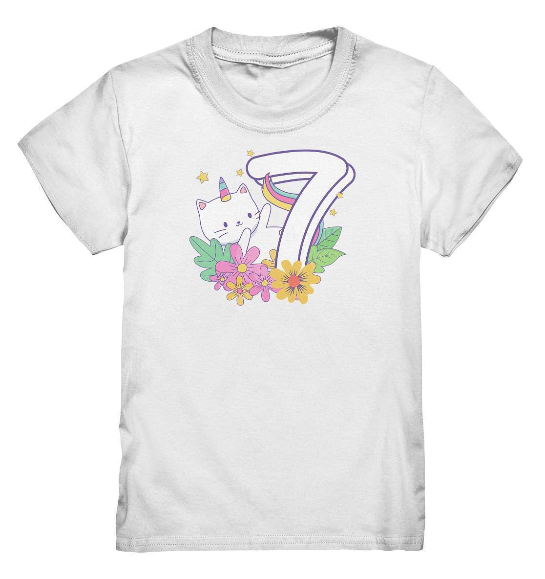 7. Geburtstag Outfit - Regenbogen - Kids Premium Shirt-7 Jahre,7.Geburtstag,bunt,bunter Regenbogen,Einhorn Katze,farbspektrum regenbogen,geburtstag,geburtstagsgeschenk,geburtstagsoutfit,Geburtstagsshirt,Geschenk,geschenkidee,jungen,kind,Kindergeburtstag,mädchen,perfekte grafik,Rainbow,Regenbogen,Regenbogen Katze,sieben Jahre alt,siebenjährig,siebenter Geburtstag,trendy,unisex,wunderschönes Design