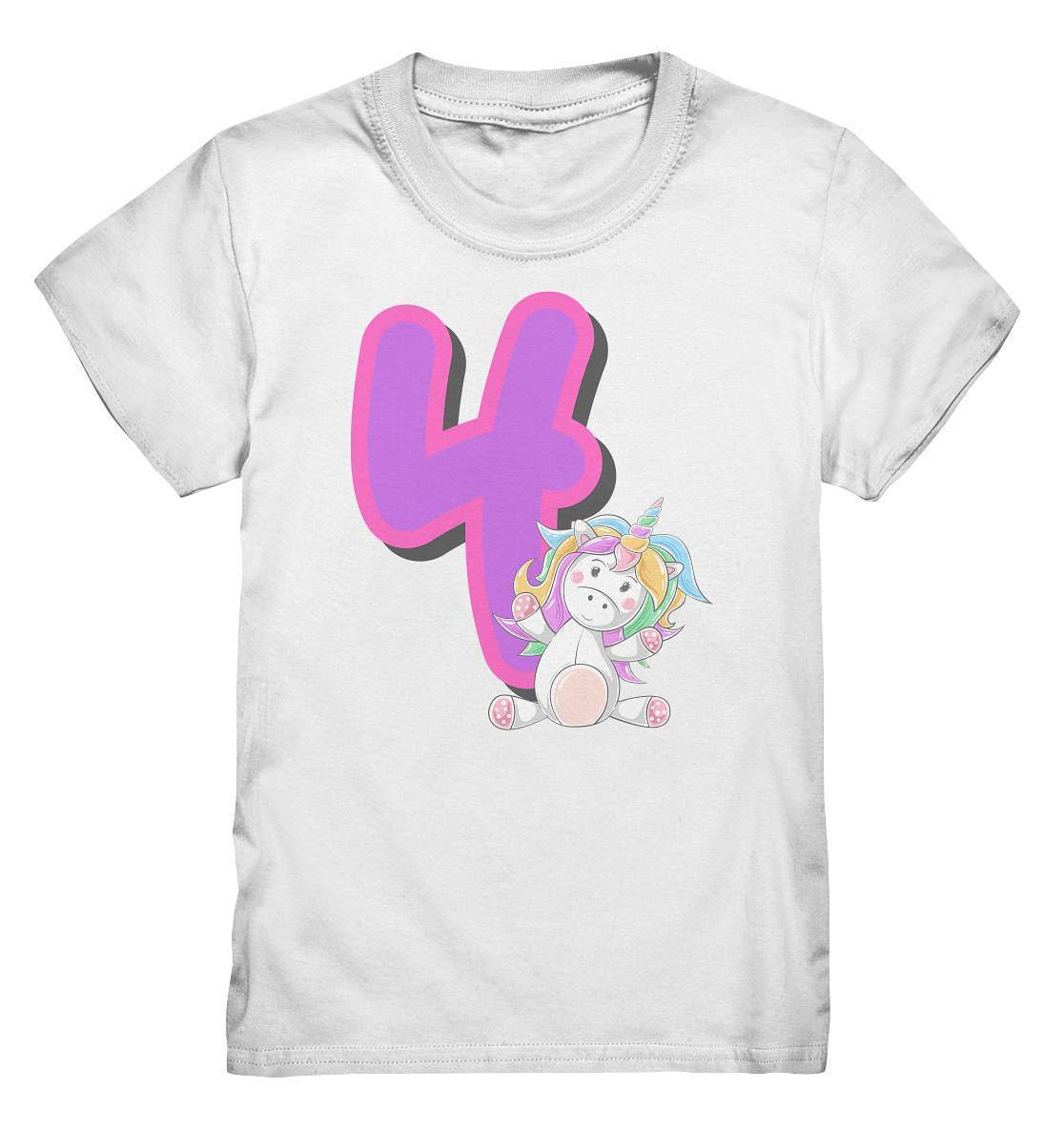 4. Geburtstag Outfit - Einhorn - Kids Premium Shirt-4 jahre,4.geburtstag,einhorn,feier,geburtstag,geburtstagsbody,geburtstagsgeschenk,geburtstagsoutfit,Geschenk,geschenkidee,großes mädchen,kleinkind,kurzarmbody,mädchen,perfekte grafik,süßer body,trendy,unicorn,vier,vierter geburtstag,wunderschönes Design