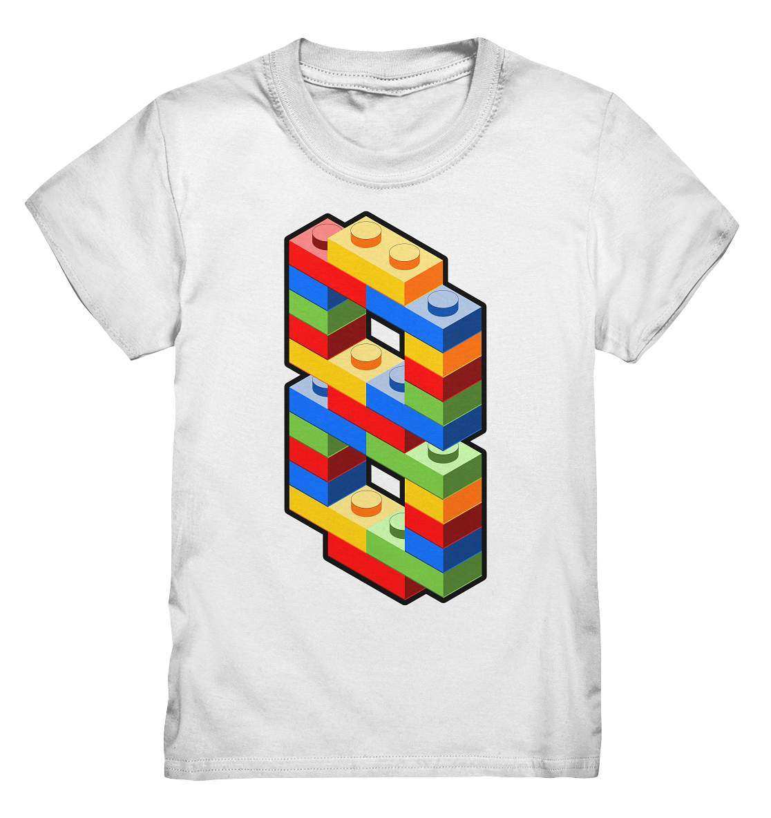 Bausteine 8. Geburtstag Outfit - Blockbaustein - Kids Premium Shirt-8 Jahre,8.Geburtstag,acht Jahre alt,achter Geburtstag,achtjährig,Bausteine,Blockbausteine,Duplo,Geburtstagsgeschenk,geburtstagsoutfit,jungen,kind,Klemmbausteine,Lego,mädchen,Stapelsteine,unisex