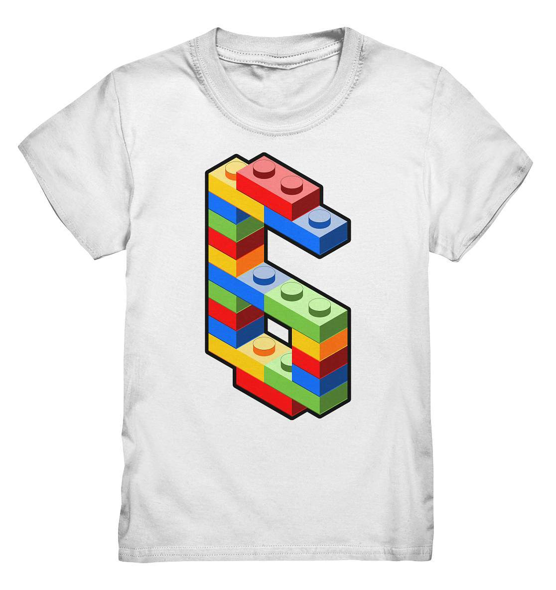 Bausteine 6. Geburtstag Outfit - Blockbaustein - Kids Premium Shirt-6 Jahre,6.Geburtstag,Bausteine,Blockbausteine,Duplo,Geburtstagsgeschenk,geburtstagsoutfit,jungen,kind,Klemmbausteine,Lego,mädchen,sechs Jahre alt,sechsjährig,sechster Geburtstag,Stapelsteine,unisex