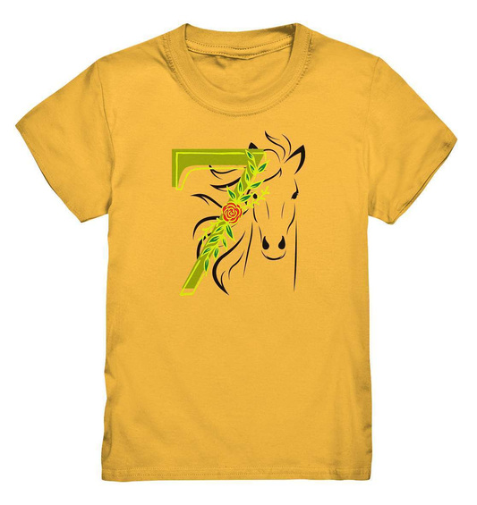 7. Geburtstag Outfit - Pferde - Kids Premium Shirt-7 Jahre,7.Geburtstag,Geburtstag,Geburtstagsgeschenk,geburtstagsoutfit,Geburtstagsshirt,Horse,kind,Kindergeburtstag,Pferd,Pferde,Pferde Geburtstag,Pferdefan,Pferdenarr,Reiter,Reiterin,sieben Jahre alt,siebenjährig,siebenter Geburtstag,unisex