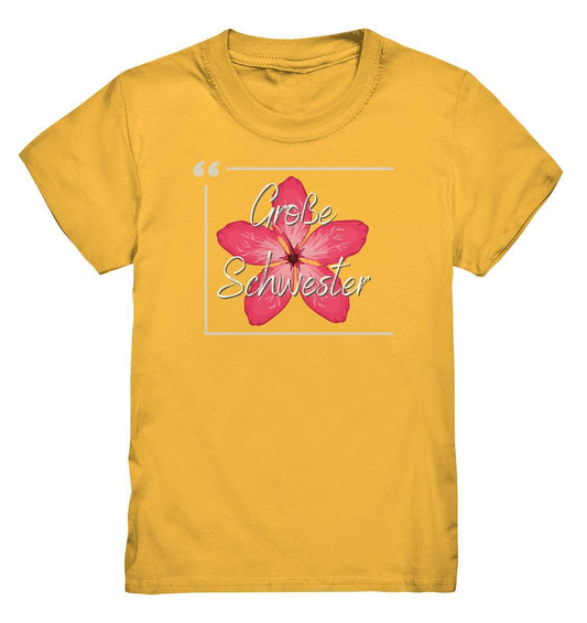 Kinder T-Shirt Geschwisterliebe - Große Schwester Blume - Kids Premium Shirt-big sis,blume,Geschenk,geschenkidee,geschwister,geschwisterliebe,geschwisteroutfit,Große schwester,hibiskus,kleinkind,liebe,lieblingsteil,mädchen,perfekte grafik,rote blume,schwester,schwestern,Schwesternliebe,stolze schwester,trendy,wunderschönes Design