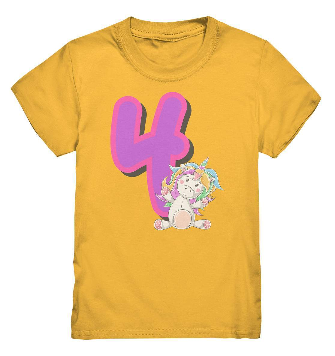 4. Geburtstag Outfit - Einhorn - Kids Premium Shirt-4 jahre,4.geburtstag,einhorn,feier,geburtstag,geburtstagsbody,geburtstagsgeschenk,geburtstagsoutfit,Geschenk,geschenkidee,großes mädchen,kleinkind,kurzarmbody,mädchen,perfekte grafik,süßer body,trendy,unicorn,vier,vierter geburtstag,wunderschönes Design