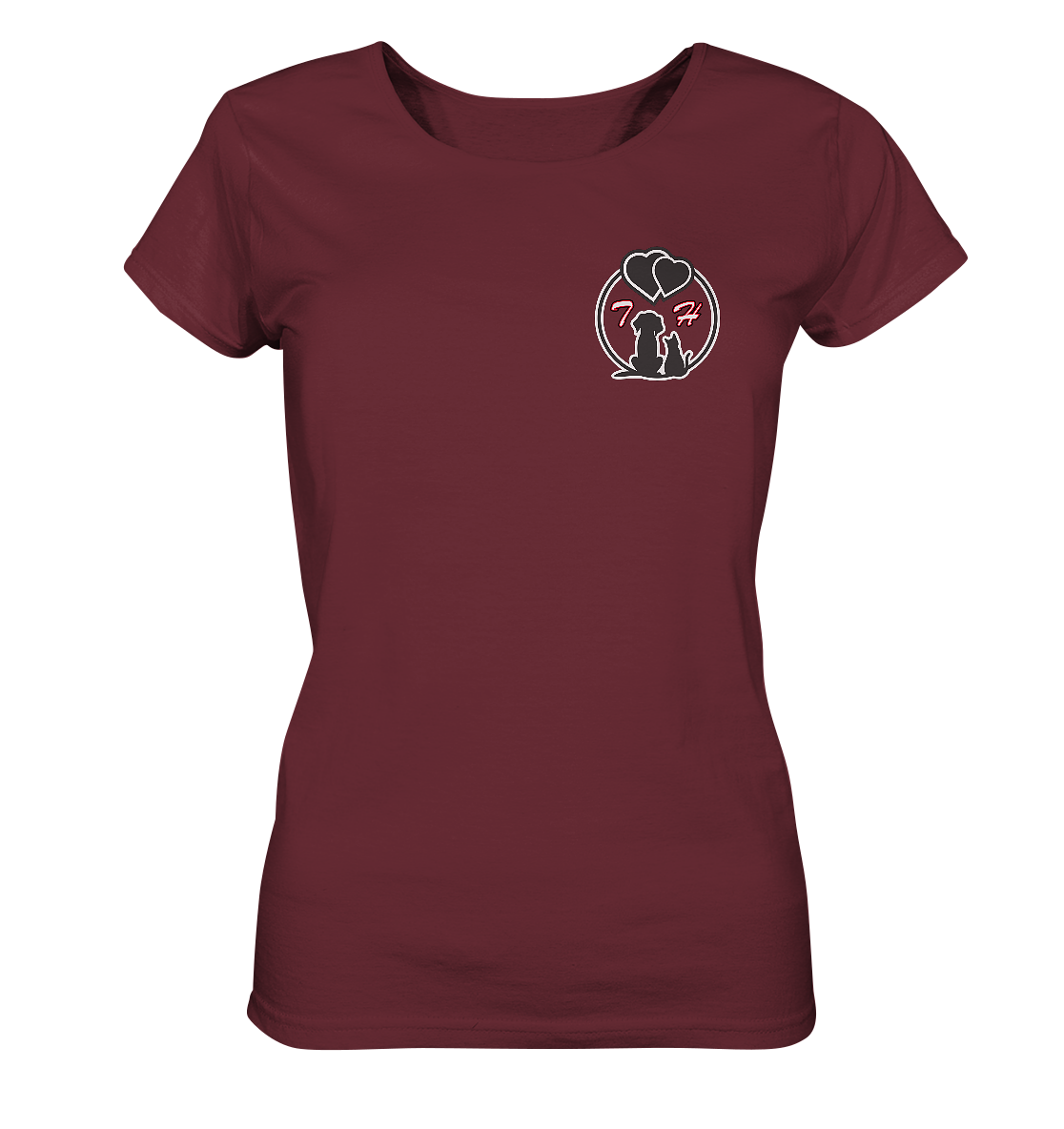 Paar Outfit Hund und Katz mit Initialen personalisiert Buchstaben Name Kombi Shirt Partner - Ladies Organic Shirt