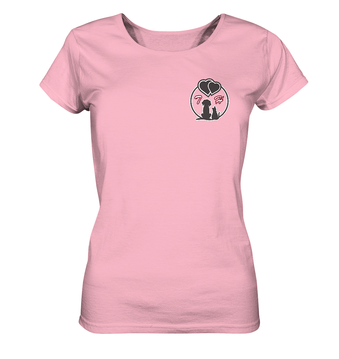 Paar Outfit Hund und Katz mit Initialen personalisiert Buchstaben Name Kombi Shirt Partner - Ladies Organic Shirt