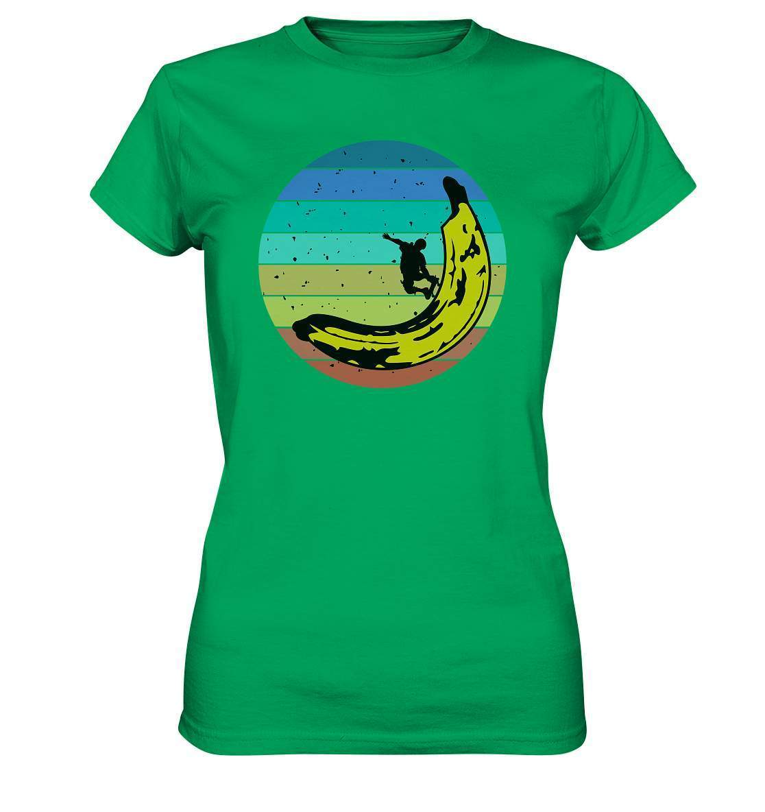 Vintage Style - Bananen Halfpipe - Ladies Premium Shirt-Banane,Geburtstagsgeschenk,Geschenkidee,Longboard,Retro,Skateboard,Skateboarding,Stuntboard,trendy,Vintage