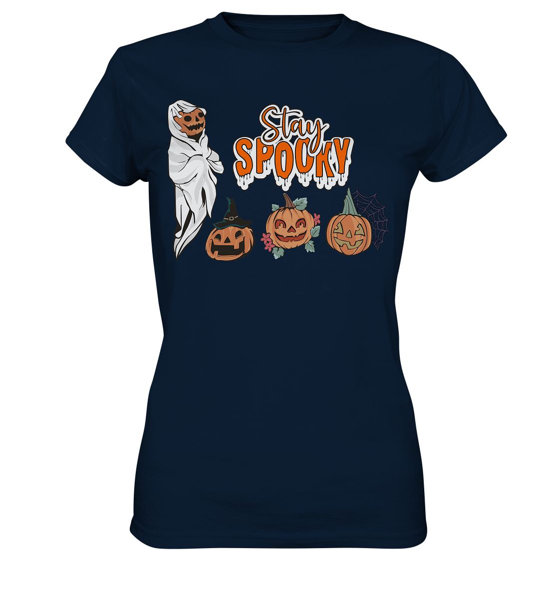 Kürbis Shirt, Halloween Shirt, Herbst T-Shirt, Kürbis Gesichter Shirt, Halloween Outfit, Stay Spooky, Halloween Kostüm - Ladies Premium Shirt