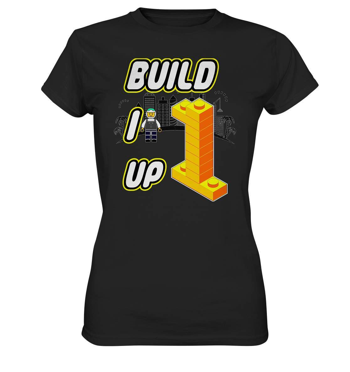 Bausteine Lego Build it up - Ladies Premium Shirt-adventure,Blockbausteine,build it up,Duplo,Geburtstag,Geschenkidee,jungen,Klemmbausteine,Lego,lego bauen,Legofigur,mädchen,Stapelsteine,unisex