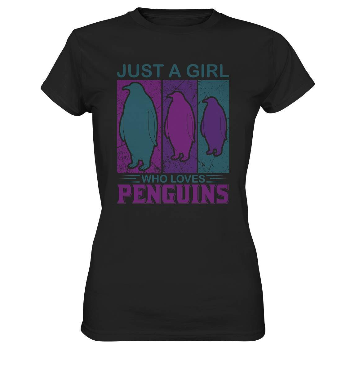 Pinguin Just a Girl who loves Penguins - Ladies Premium Shirt-bild pinguin,humboldt pinguin,Just a Girl who loves Penguins,pinguin,Pinguin Bild,pinguin clipart,pinguin comic,pinguin druck,pinguin shirt,pinguin t-shirt,plitsch platsch pinguin