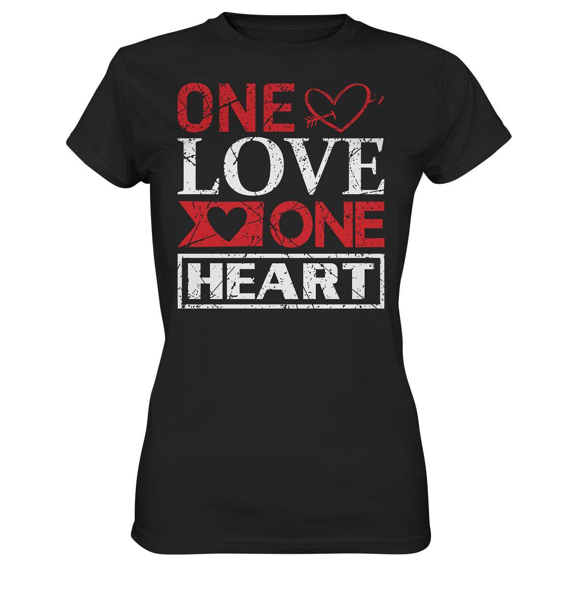 Valentinstag One Love one Heart - Ladies Premium Shirt-14. Februar,be my valentine,couple,große Liebe,lover,one love one heart,tag der verliebten,valentines day,Valentinstag,Valentinstag Geschenk,Valentinstag Ideen,Valentinstag Partnerlook,verliebt