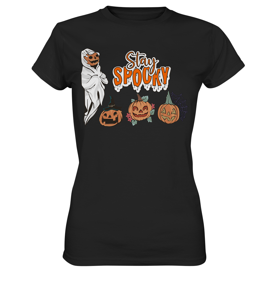 Kürbis Shirt, Halloween Shirt, Herbst T-Shirt, Kürbis Gesichter Shirt, Halloween Outfit, Stay Spooky, Halloween Kostüm - Ladies Premium Shirt