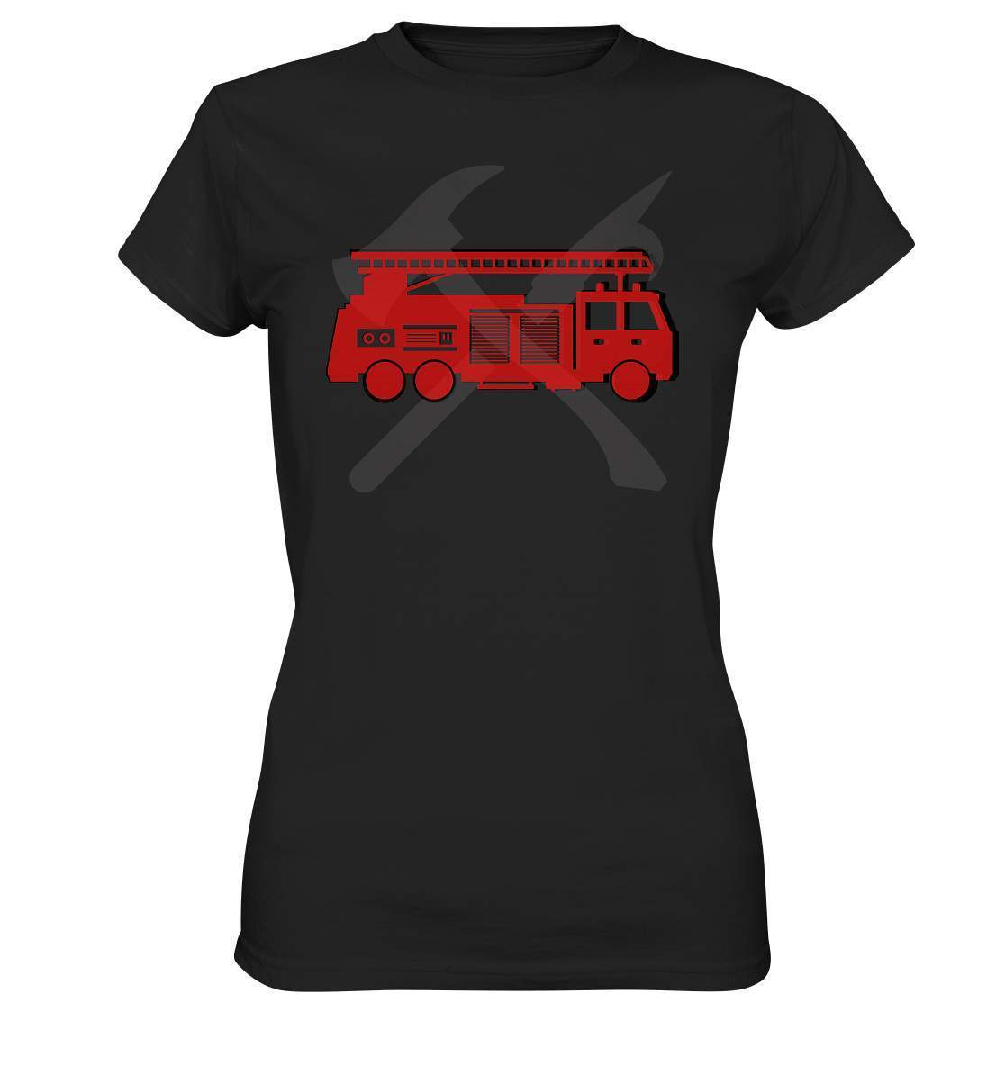 Feuerwehr Auto und Feuerlöschwerkzeuge - Ladies Premium Shirt-berufsfeuerwehr,feuerwehr,Feuerwehrfrau,Feuerwehrmann,freiwillige feuerwehr,geschenk,helikopter,jugendfeuerwehr,jungen,mädchen