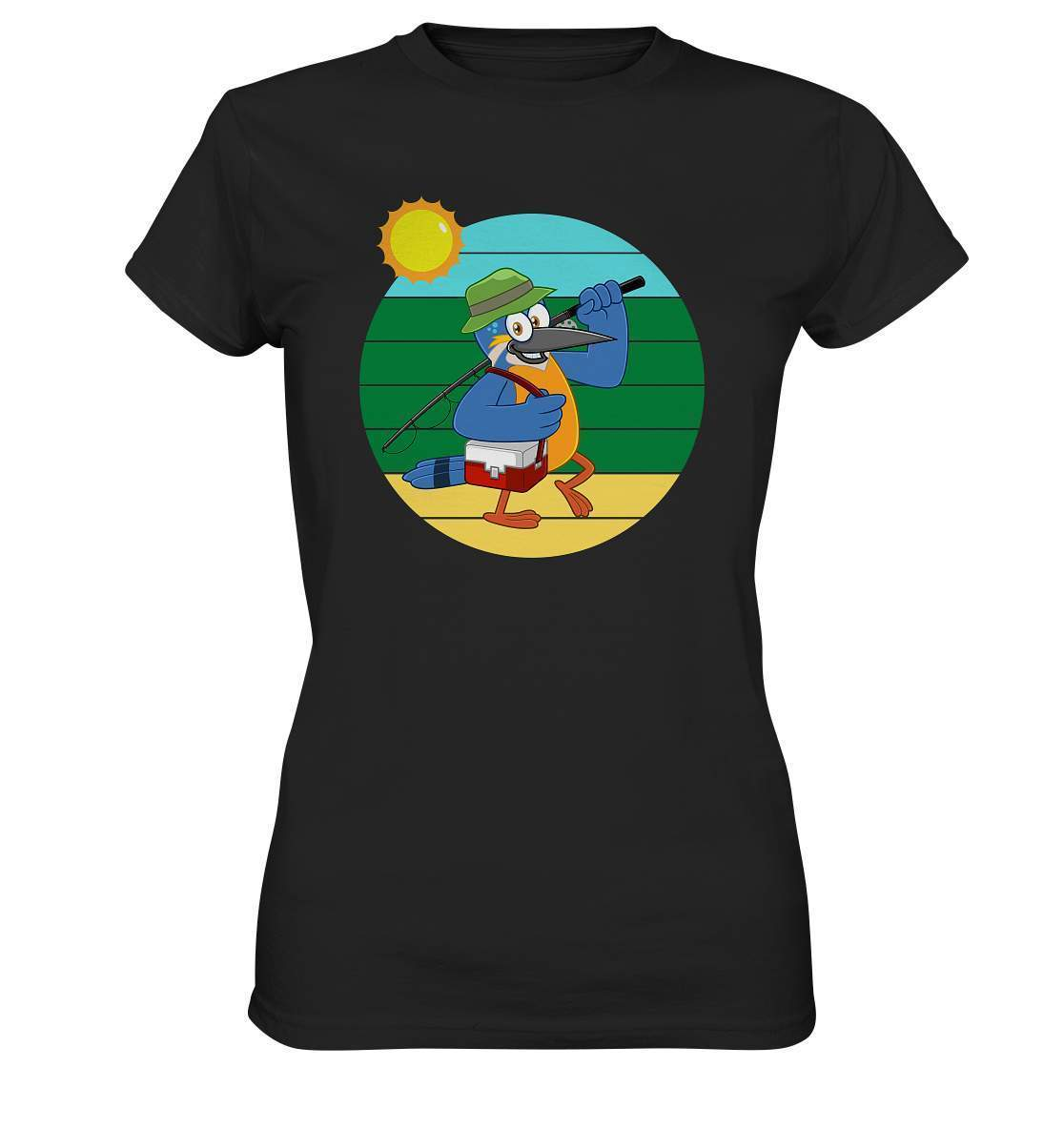 Angler Eisvogel Fun - Ladies Premium Shirt-angel,angelbox,Angeln,angeltasche,anglerausrüstung,anglerhut,angleroutfit,eisvogel,fischen,fun shirt,geschenkidee,sonne,spaß,überraschung