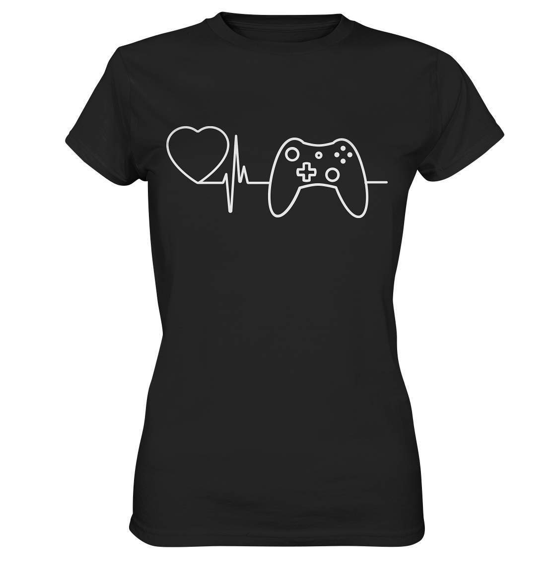 Lustige Zocker Gamer Gaming Herzschlag Controller - Ladies Premium Shirt-fortnite,game controler,gamer,geschenk,geschenkidee,herz,konsole,konsolenspieler,onlinespiel,spieler,videospiel,zocken,zocker