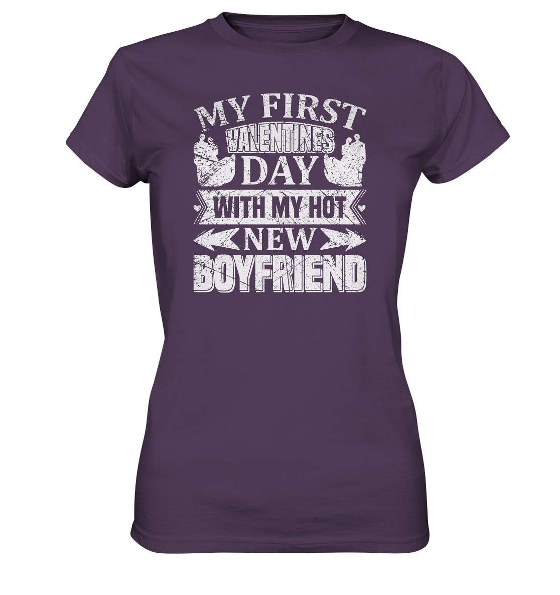 My first Valentines Day with my hot New Boyfriend Valentinstag - Ladies Premium Shirt-14 Februar,Anti Valentinstag,be my valentine,frisch verliebt,für verliebte,große Liebe,lover,new hot boyfriend,tag der verliebten,valentines day,Valentinstag,Valentinstag Geschenk,Valentinstag Ideen