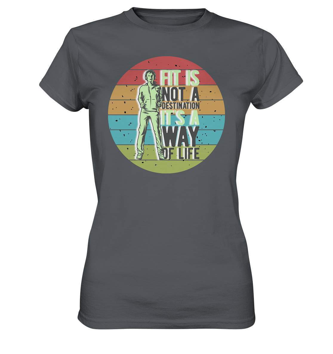 Fit is not a destination - Vintage Fun - Ladies Premium Shirt-Fitness,Fitness & Sport,Fitnessstudio,Fun Shirt,Hobbie,schön,Sportstil,Statement,Training,Vintage