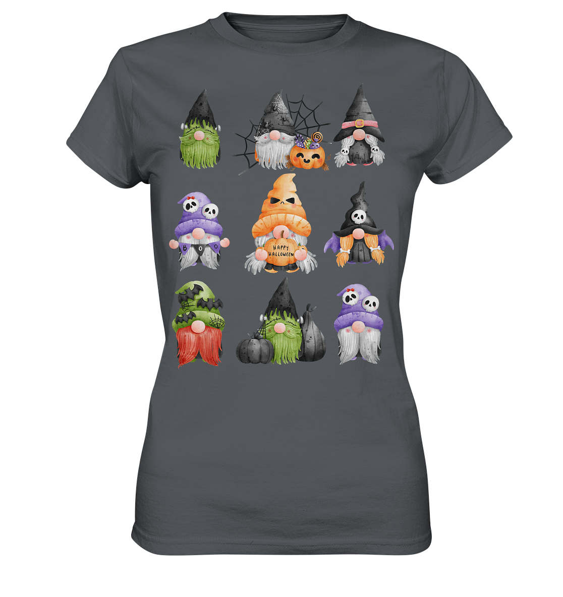 Halloween Gnome Shirt, Halloween Shirt, Herbst T-Shirt, Gnome Gesichter Shirt, Halloween Outfit, Wichtel Halloween Kostüm - Ladies Premium Shirt