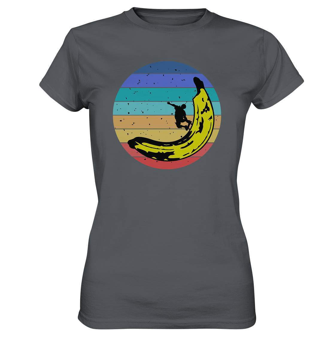 Vintage Style - Bananen Halfpipe - Ladies Premium Shirt-Banane,Geburtstagsgeschenk,Geschenkidee,Longboard,Retro,Skateboard,Skateboarding,Stuntboard,trendy,Vintage