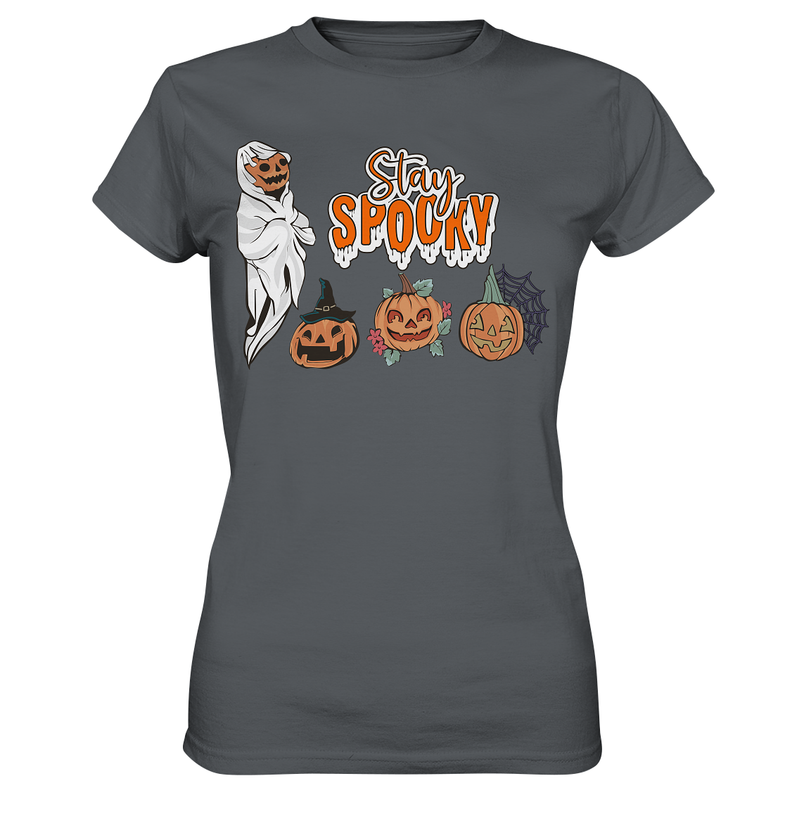 Kürbis Shirt, Halloween Shirt, Herbst T-Shirt, Kürbis Gesichter Shirt, Halloween Outfit, Stay Spooky, Halloween Kostüm - Ladies Premium Shirt