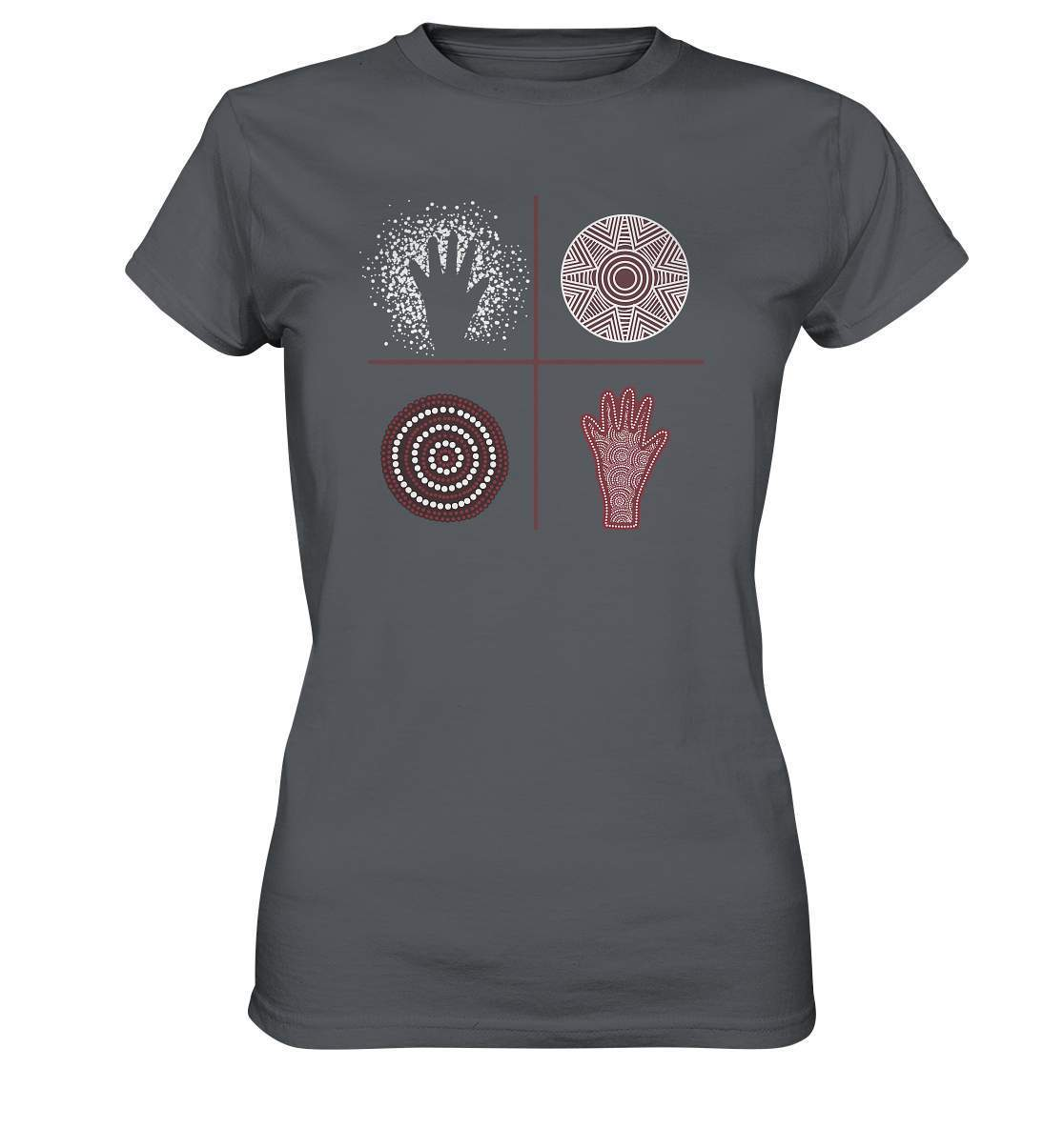 Aboriginal Australian Kunst in Perfektion - Ladies Premium Shirt-aborigines,dotart,eingeboren,eingeborene australien,hand,kunst australien,Punktart,punkte,Punktkunst,stammeskunst,tasmanisch