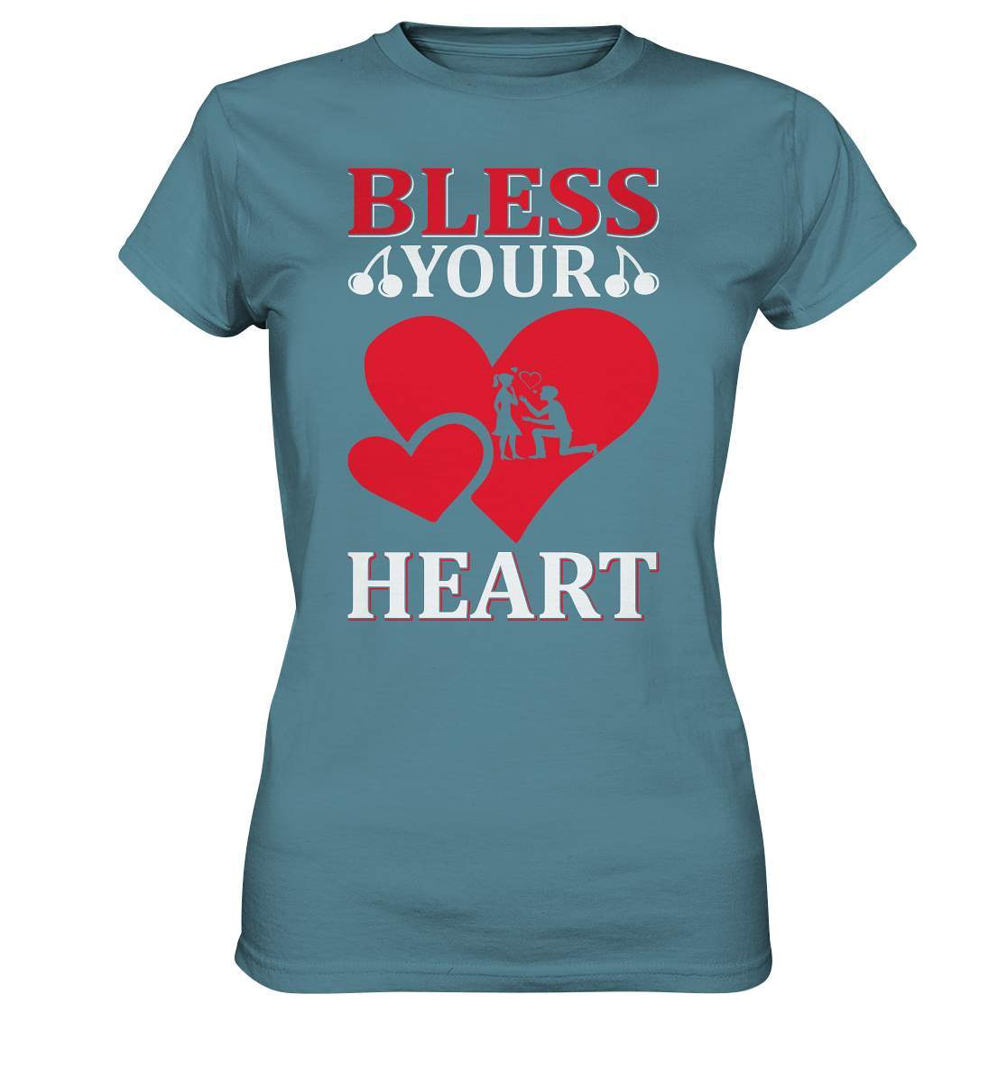 Christliches Geschenk zum Valentinstag mit Aufschrift Bless Your Heart  - Ladies Premium Shirt-14 Februar,be my valentine,bless your heart,couple,große Liebe,Lehrer Valentinstag,lover,tag der verliebten,valentines day,Valentinstag,Valentinstag Geschenk,Valentinstag Ideen,Valentinstag Partnerlook