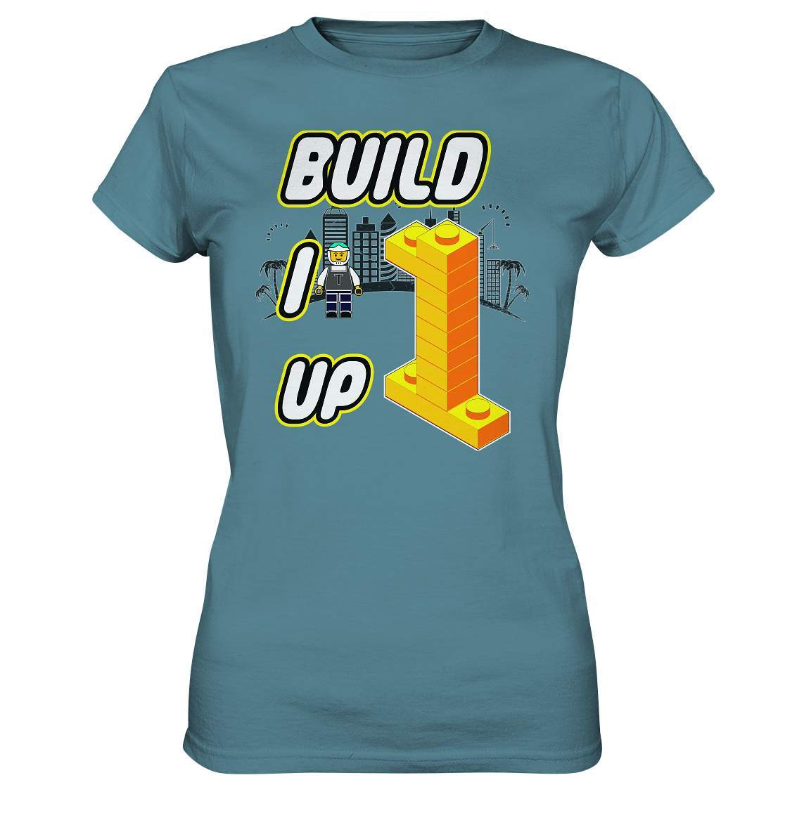 Bausteine Lego Build it up - Ladies Premium Shirt-adventure,Blockbausteine,build it up,Duplo,Geburtstag,Geschenkidee,jungen,Klemmbausteine,Lego,lego bauen,Legofigur,mädchen,Stapelsteine,unisex