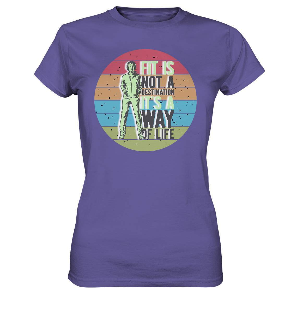 Fit is not a destination - Vintage Fun - Ladies Premium Shirt-Fitness,Fitness & Sport,Fitnessstudio,Fun Shirt,Hobbie,schön,Sportstil,Statement,Training,Vintage