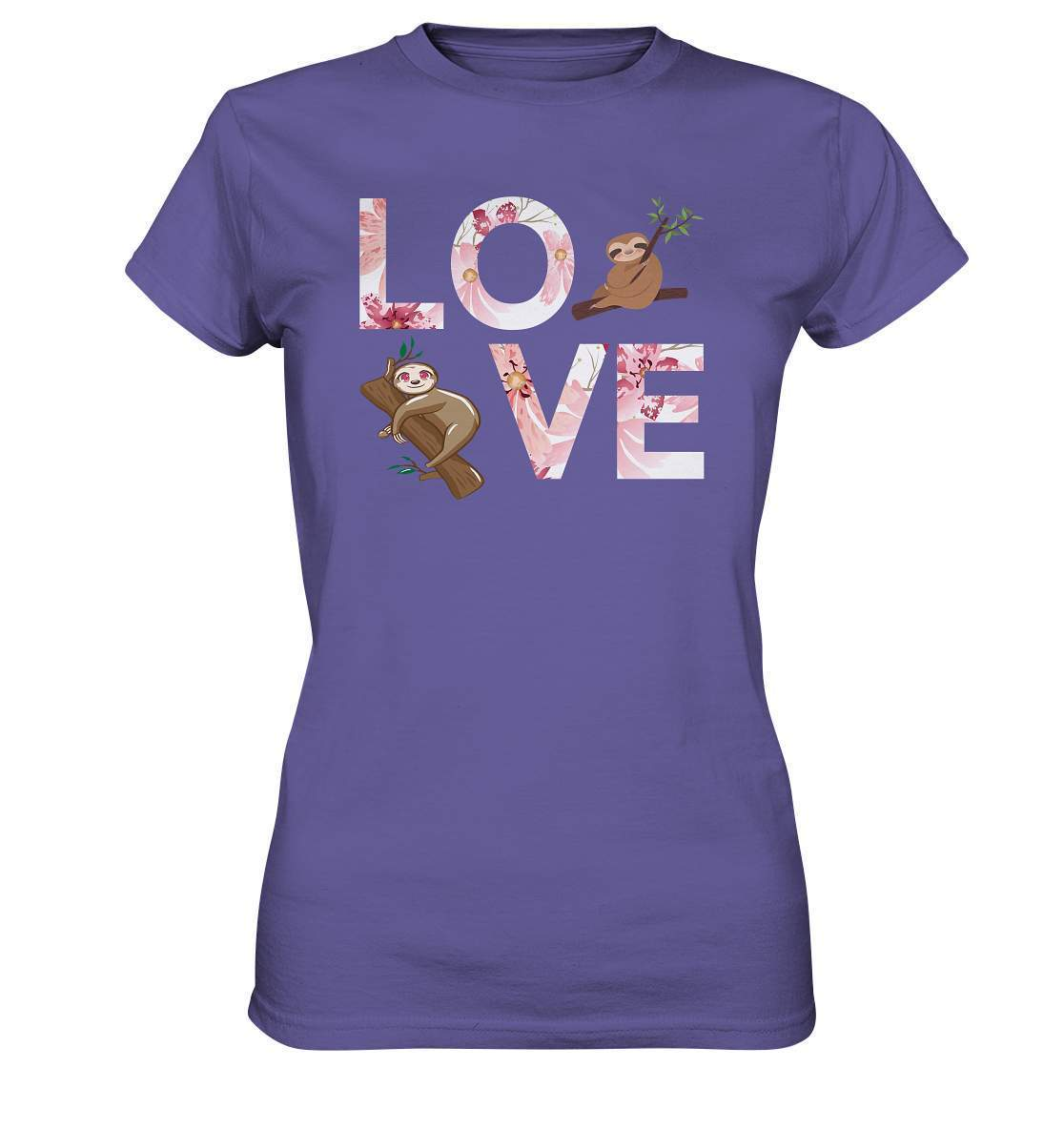 Faultier LOVE - Ladies Premium Shirt-3 finger faultier,3 zehen faultier,das faultier,ein faultier,faul,Faultier,faultier shirt,faultier t shirt damen,faultierfarm,faultiermotiv,LOVE,riesenfaultier,t-shirt mit faultier