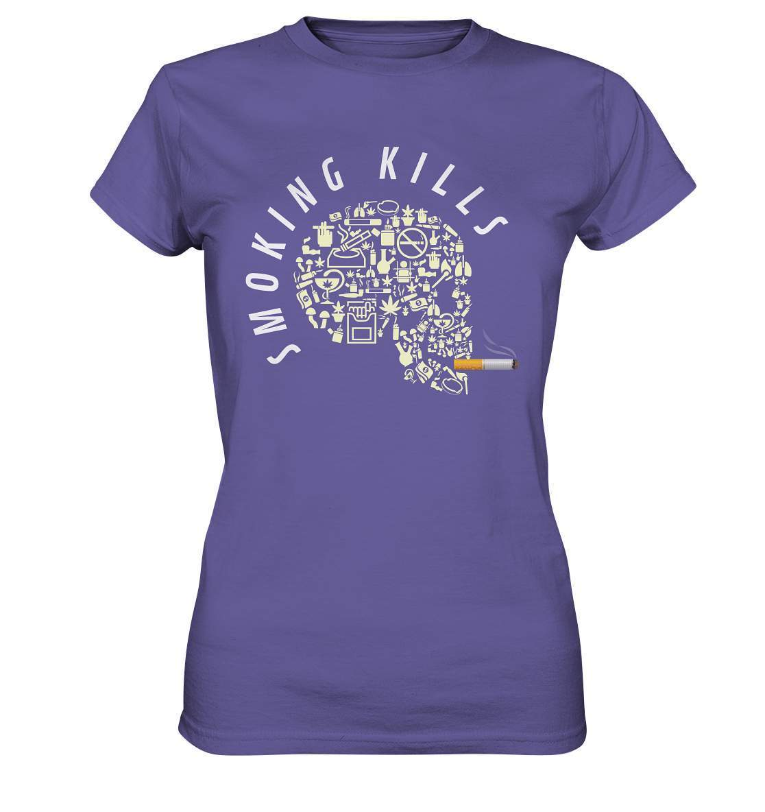 Nichtraucher "Smoking Kills" Skull mit Zigarette Geschenk - Ladies Premium Shirt-Aschenbecher,bong,canabis,gesund leben,nichtraucher,rauchen,rauchen ist tödlich,rauchen tötet,raucher,wasserpfeiffe,Zigaretten,zigarettenschachtel