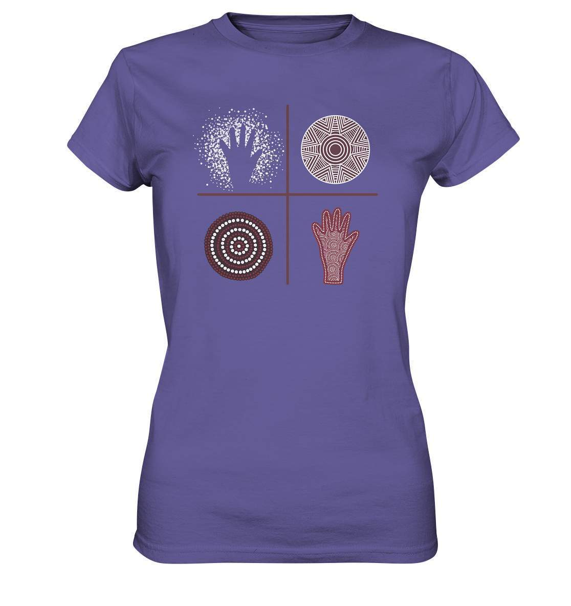 Aboriginal Australian Kunst in Perfektion - Ladies Premium Shirt-aborigines,dotart,eingeboren,eingeborene australien,hand,kunst australien,Punktart,punkte,Punktkunst,stammeskunst,tasmanisch