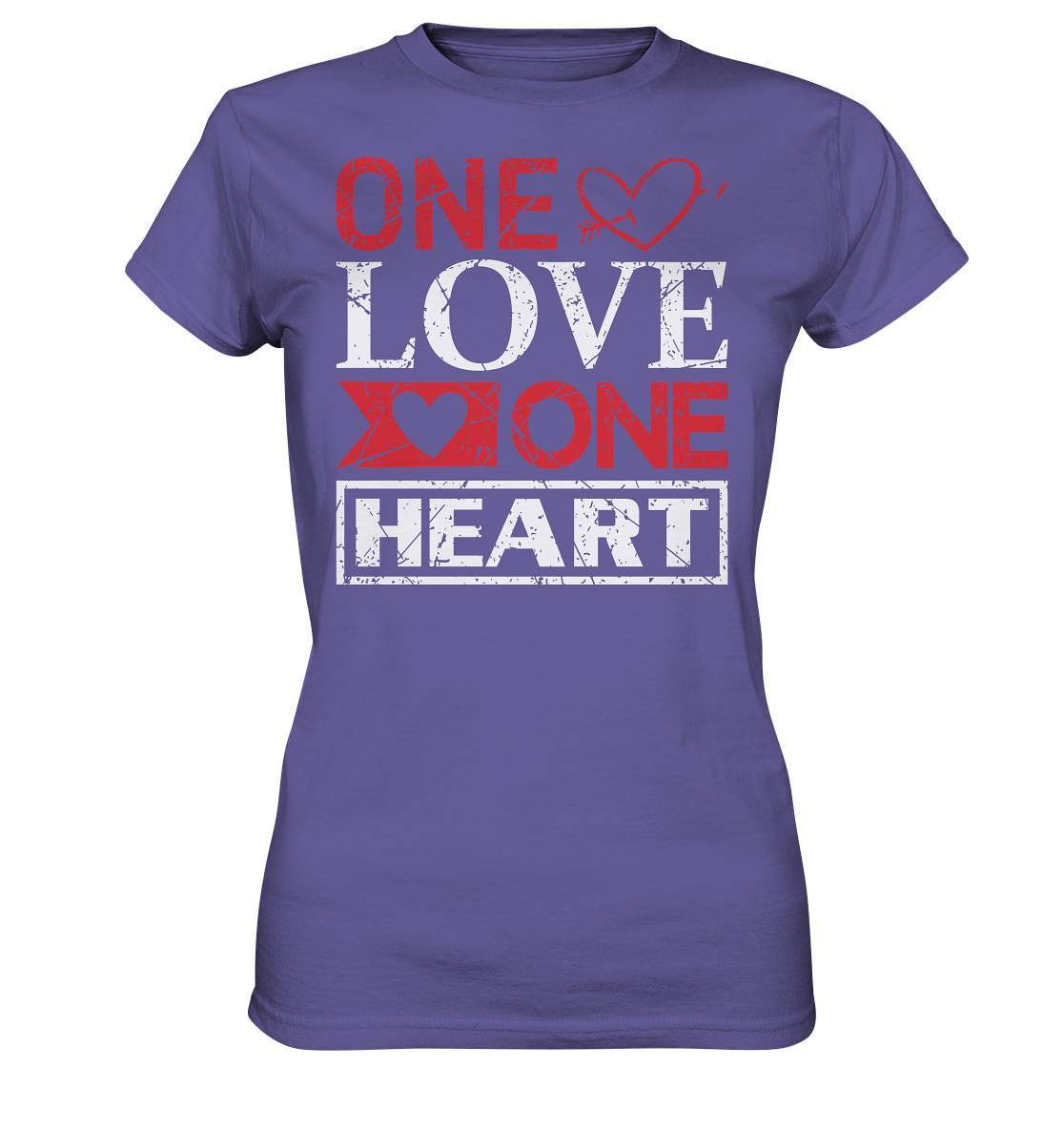 Valentinstag One Love one Heart - Ladies Premium Shirt-14. Februar,be my valentine,couple,große Liebe,lover,one love one heart,tag der verliebten,valentines day,Valentinstag,Valentinstag Geschenk,Valentinstag Ideen,Valentinstag Partnerlook,verliebt