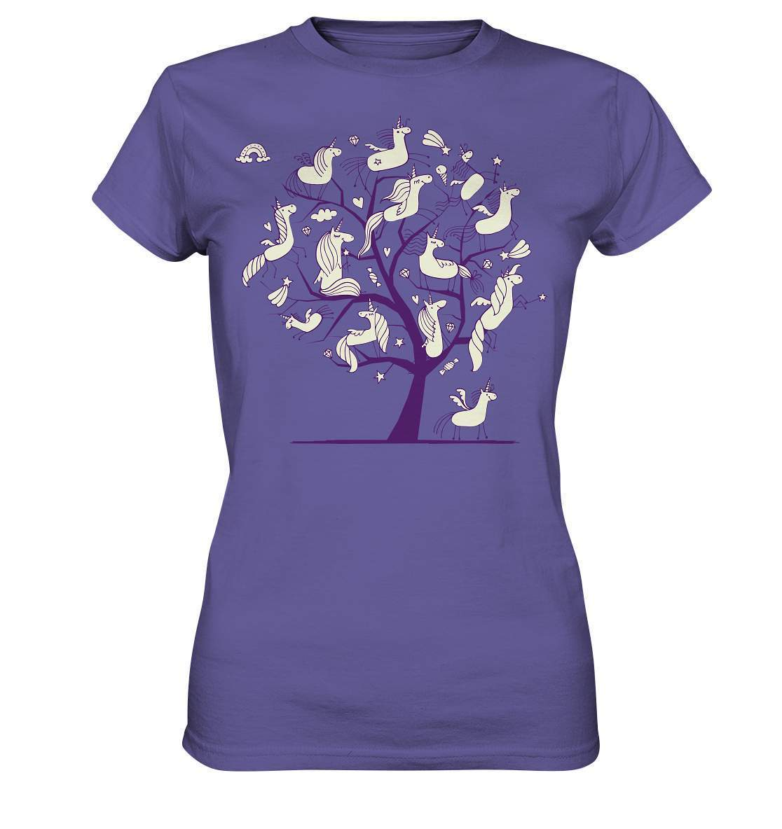 Einhornbaum einzigartiges Einhorn Motiv - Ladies Premium Shirt-Baum,challenge accepted,comic,coole,einhorn,einhornbaum,fabel,fabelwesen,fantastisch,fantasy,farbe,fuck yeah,galopp,legende,legendär,myth,mythisch,mähne,qualität,regenbogen,style,stylish,wunderbar