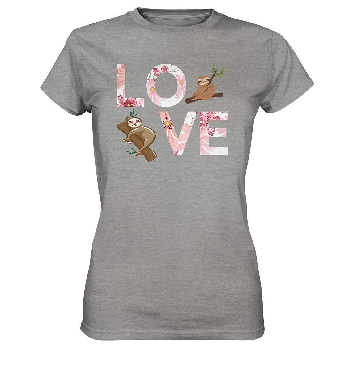 Faultier LOVE - Ladies Premium Shirt-3 finger faultier,3 zehen faultier,das faultier,ein faultier,faul,Faultier,faultier shirt,faultier t shirt damen,faultierfarm,faultiermotiv,LOVE,riesenfaultier,t-shirt mit faultier