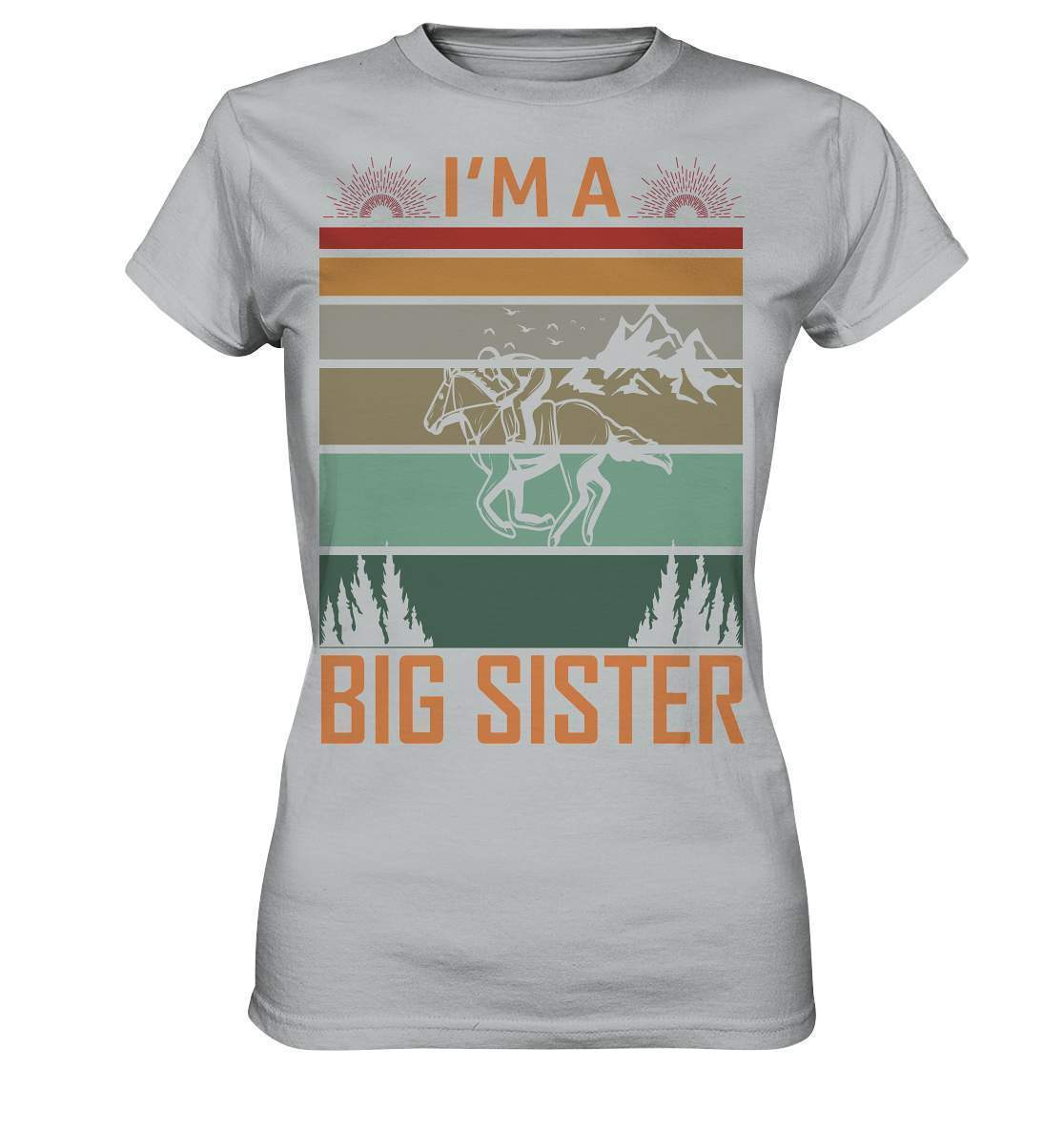 Pferde I'm a big Sister - Ladies Premium Shirt-dressur,dressurpferd,haflinger,I'm a big Sister,pony,ponyhof,reiter,reitsport,reitverein,sattel,springpferd,springreiten