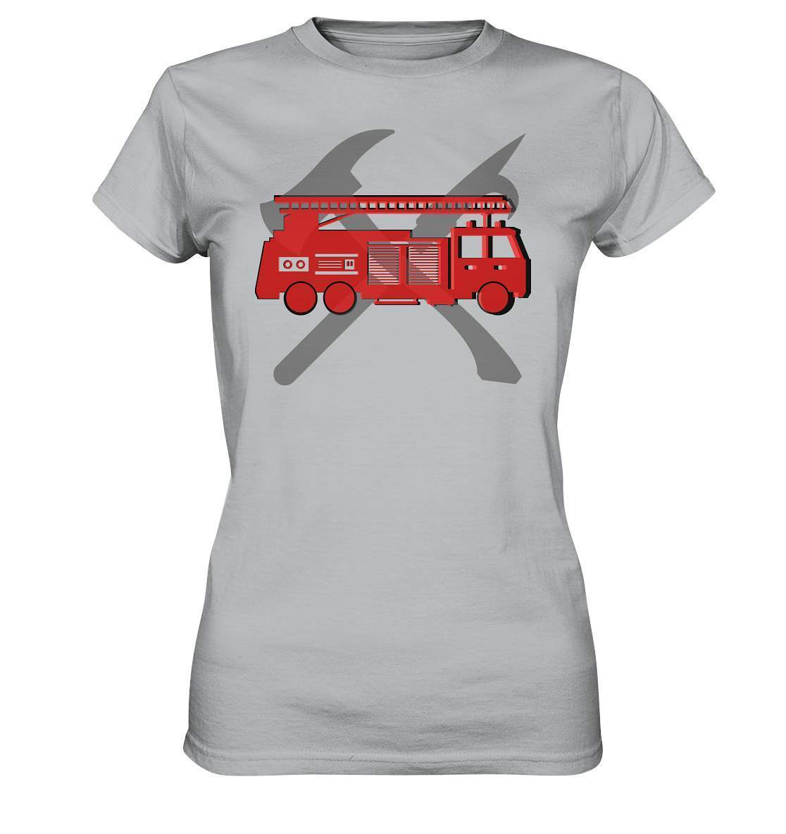 Feuerwehr Auto und Feuerlöschwerkzeuge - Ladies Premium Shirt-berufsfeuerwehr,feuerwehr,Feuerwehrfrau,Feuerwehrmann,freiwillige feuerwehr,geschenk,helikopter,jugendfeuerwehr,jungen,mädchen