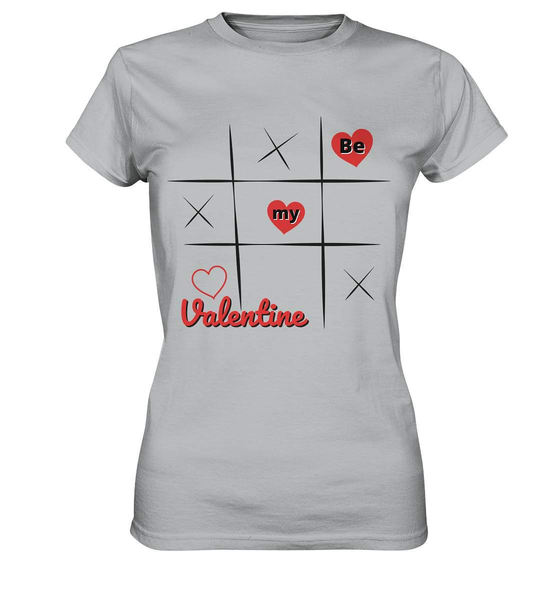 Valentinstag Be my Valentine Tic Tac Toe Perfekt für deinen Schatz - Ladies Premium Shirt-14. Februar,be my valentine,große Liebe,herz,klassisches Spiel,liebe,tag der verliebten,tic tac toe,valentines day,Valentinstag,Valentinstag Frauen,Valentinstag für Männer,Valentinstag Geschenk,Valentinstag Ideen,verliebt