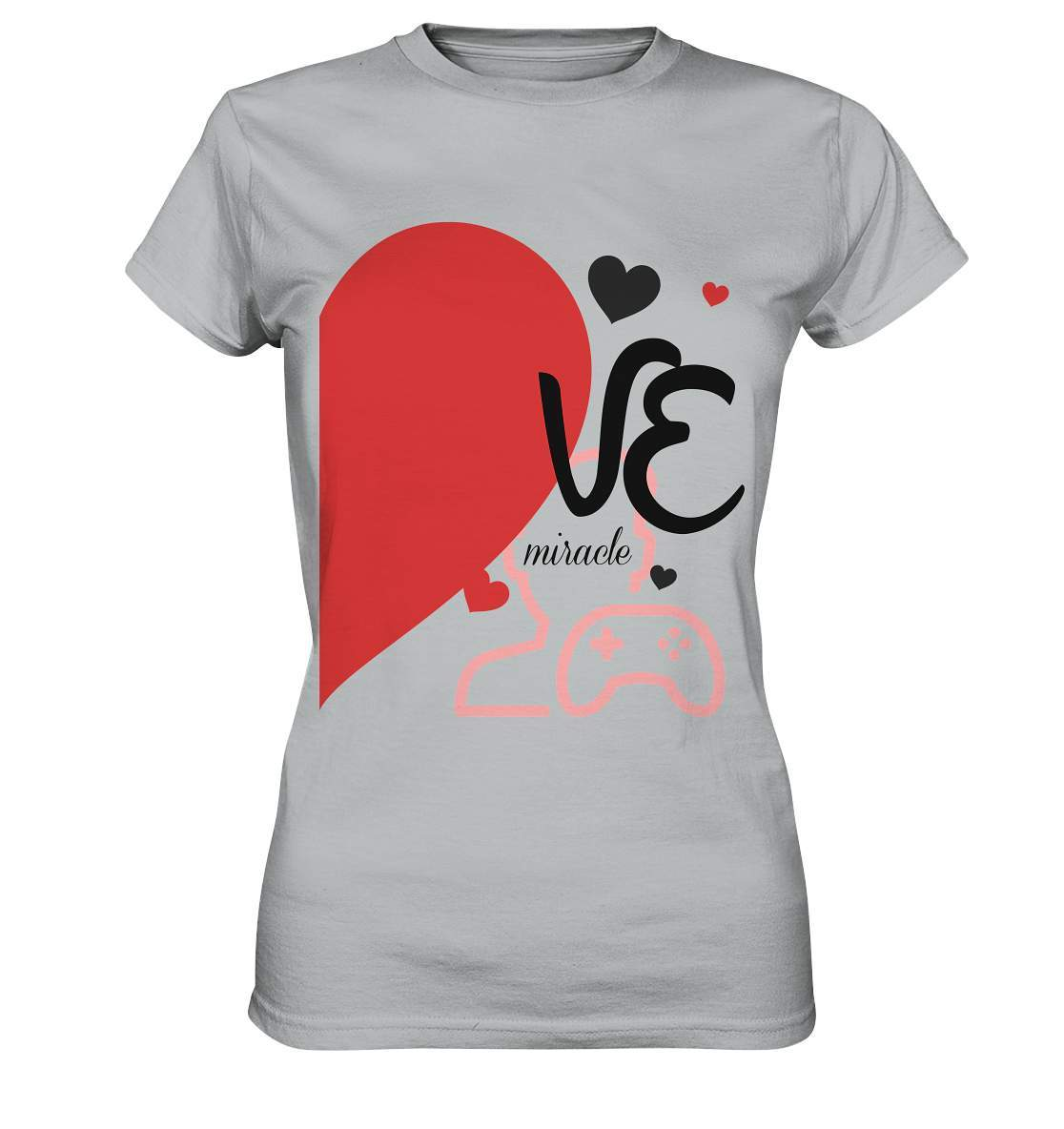 Valentinstag "VE Miracle" Gaming couple Perfekt für Zocker Pärchen - Ladies Premium Shirt-14. Februar,be my valentine,gamer,gaming couple,große Liebe,herz,liebe,lover,tag der verliebten,valentines day,Valentinstag,Valentinstag für Frauen,Valentinstag für Männer,Valentinstag Geschenk,Valentinstag Ideen,verliebt