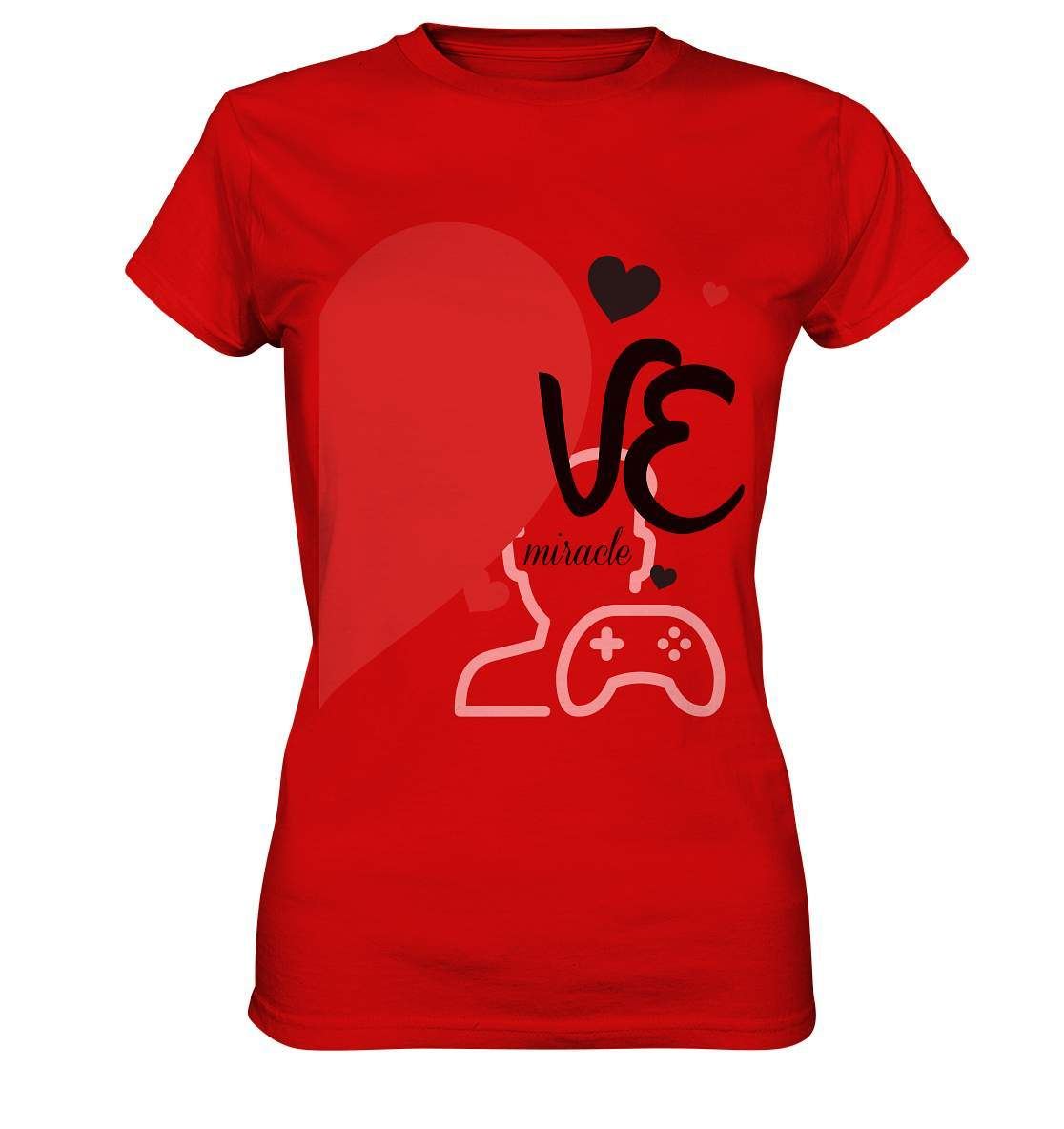 Valentinstag "VE Miracle" Gaming couple Perfekt für Zocker Pärchen - Ladies Premium Shirt-14. Februar,be my valentine,gamer,gaming couple,große Liebe,herz,liebe,lover,tag der verliebten,valentines day,Valentinstag,Valentinstag für Frauen,Valentinstag für Männer,Valentinstag Geschenk,Valentinstag Ideen,verliebt