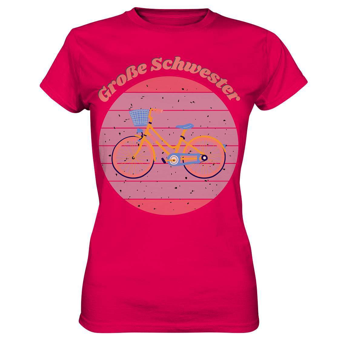 Geschwister Outfit - Große Schwester Fahrrad - Ladies Premium Shirt-Fahrrad,frauen,Frauen Shirt,Geschenk,Geschenkidee,geschwister,geschwister outfit,geschwisterliebe,Große schwester,liebe,lieblingsteil,mädchen,perfekte grafik,schwester,schwestern,stolze schwester,tochter,trendy,Vintage,Vintage style,wunderschönes Design