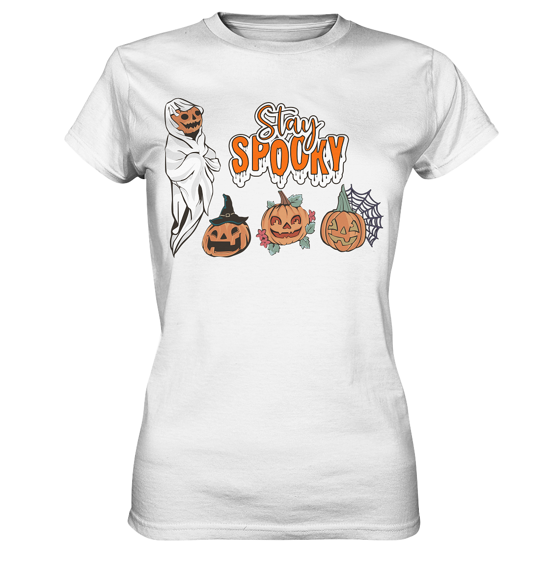 Kürbis Shirt, Halloween Shirt, Herbst T-Shirt, Kürbis Gesichter Shirt, Halloween Outfit, Stay Spooky, Halloween Kostüm - Ladies Premium Shirt