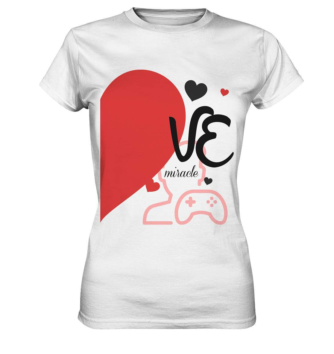 Valentinstag "VE Miracle" Gaming couple Perfekt für Zocker Pärchen - Ladies Premium Shirt-14. Februar,be my valentine,gamer,gaming couple,große Liebe,herz,liebe,lover,tag der verliebten,valentines day,Valentinstag,Valentinstag für Frauen,Valentinstag für Männer,Valentinstag Geschenk,Valentinstag Ideen,verliebt