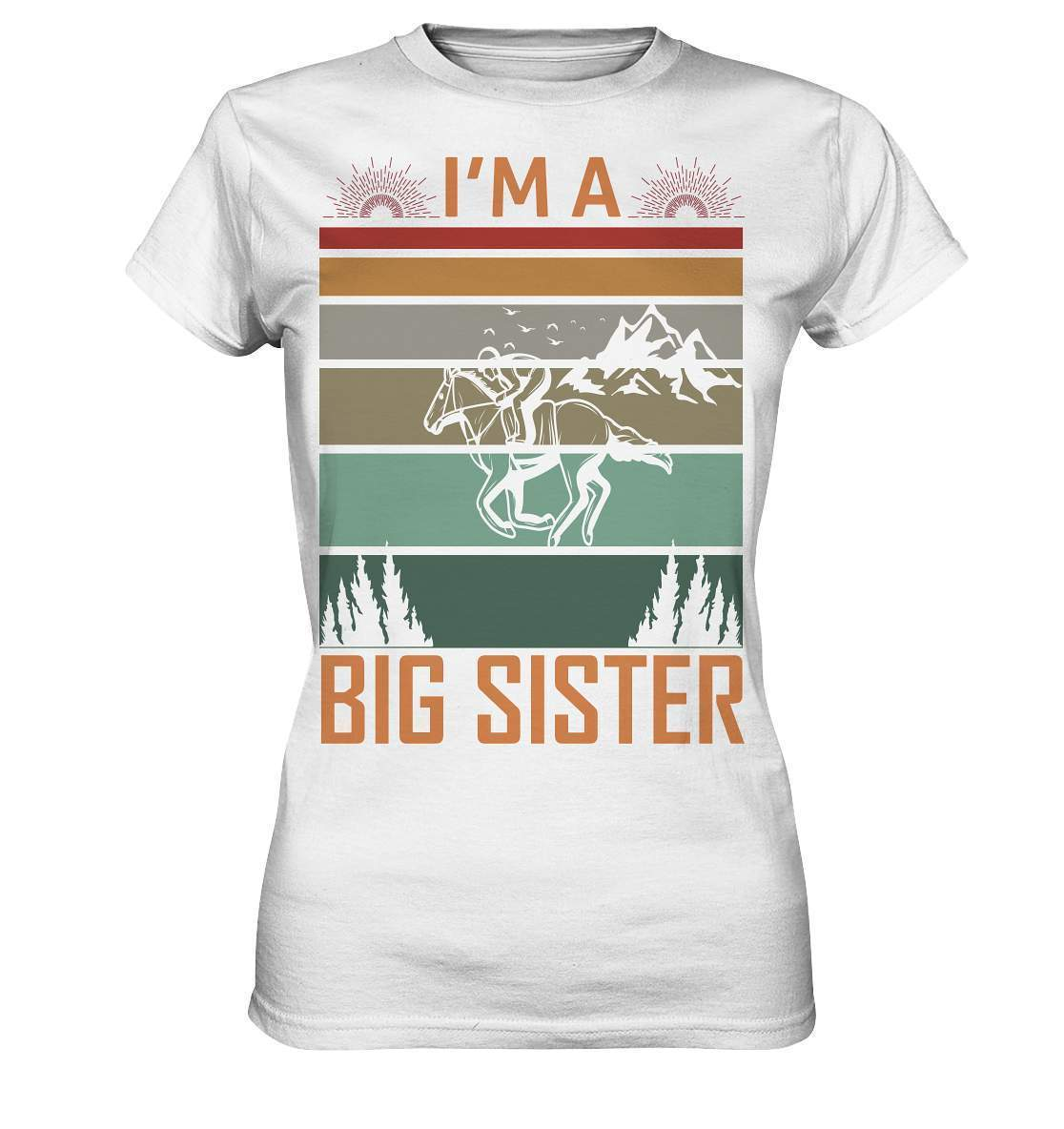 Pferde I'm a big Sister - Ladies Premium Shirt-dressur,dressurpferd,haflinger,I'm a big Sister,pony,ponyhof,reiter,reitsport,reitverein,sattel,springpferd,springreiten