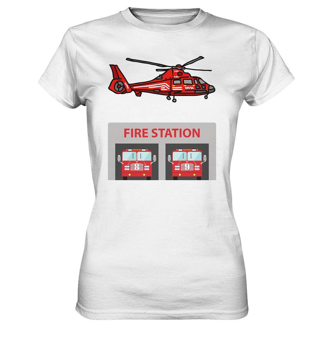 Feuerwehr Helikopter Fire Station - Ladies Premium Shirt-berufsfeuerwehr,feuerwehr,Feuerwehrfrau,Feuerwehrmann,freiwillige feuerwehr,geschenk,helikopter,jugendfeuerwehr,jungen,mädchen