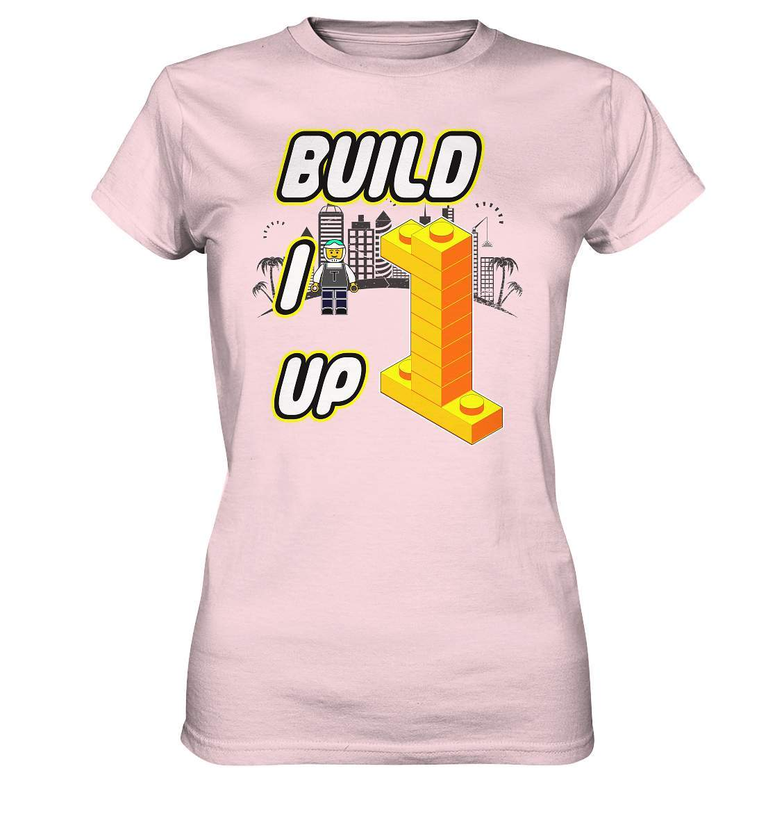 Bausteine Lego Build it up - Ladies Premium Shirt-adventure,Blockbausteine,build it up,Duplo,Geburtstag,Geschenkidee,jungen,Klemmbausteine,Lego,lego bauen,Legofigur,mädchen,Stapelsteine,unisex