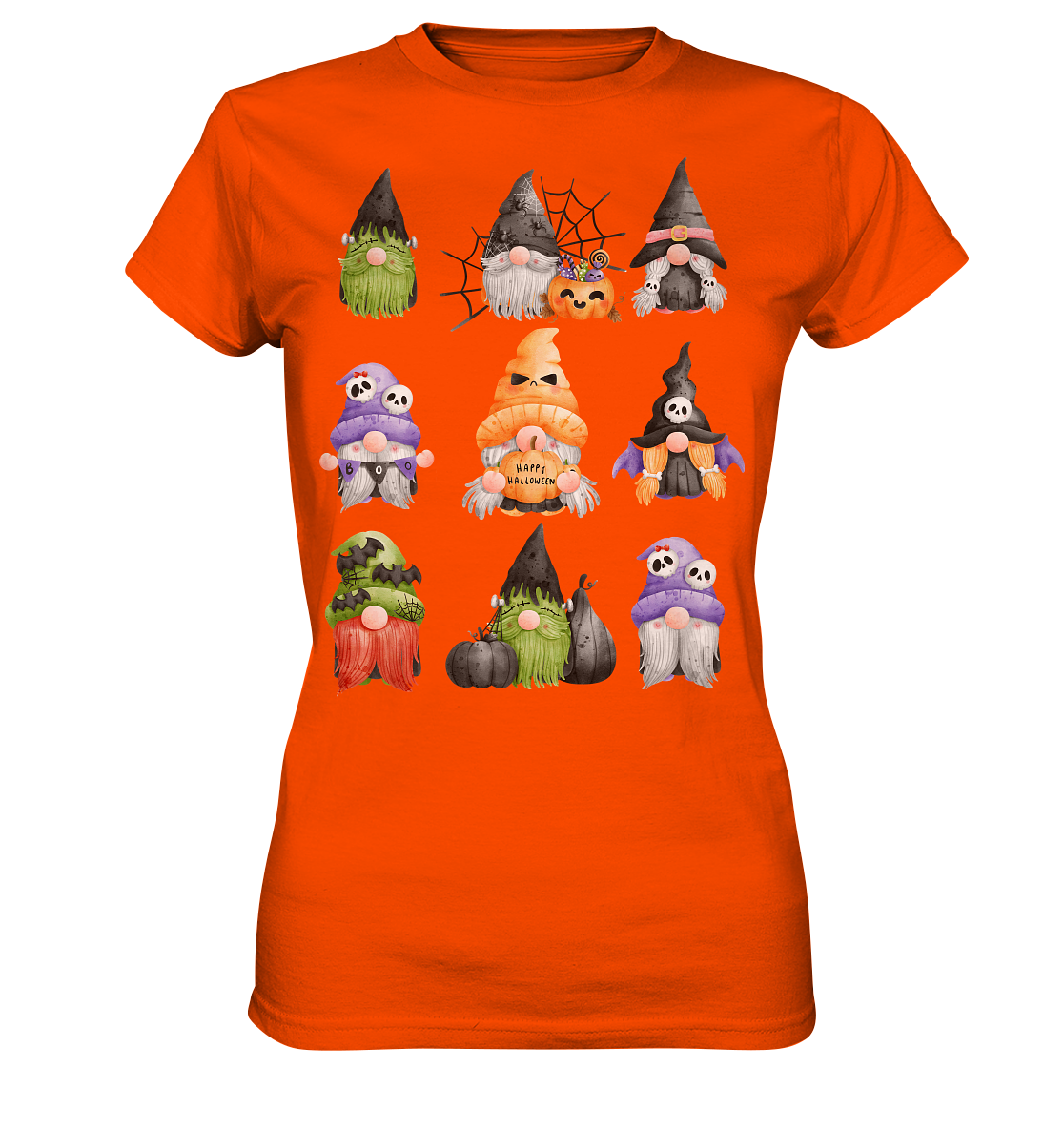 Halloween Gnome Shirt, Halloween Shirt, Herbst T-Shirt, Gnome Gesichter Shirt, Halloween Outfit, Wichtel Halloween Kostüm - Ladies Premium Shirt